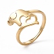 Ионное покрытие (ip) 201 слон из нержавеющей стали с регулируемым кольцом в форме сердца для женщин RJEW-K238-07G-3