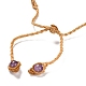 Bracelets de perles tressées ovales en améthyste naturelle BJEW-K236-01H-4