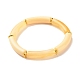 Bracelet extensible en perles de tube incurvé en acrylique bicolore BJEW-JB07971-02-1