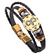Bracelets rétro de multi-brins en cuir tressé avec cordon BJEW-L616-20A-1