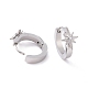 Plastic Pearl David Star Hoop Earrings EJEW-G298-12P-2