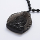 Natural Golden Sheen Obsidian Beaded Pendant Necklaces NJEW-E116-06-2