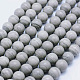 Brins de perles de jaspe en argent naturel G-F531-10mm-O-1