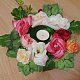Gorgecraft60pcsバルクバラの葉緑の人工偽の葉装飾花と現実的なブドウの茎バレンタインの結婚式のアレンジメントセンターピース小さな花束ガーランドクラフト DIY-GF0003-80-6