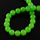 Lime Green Color Jelly Style Spray Painted Round Glass Beads Strands X-DGLA-R001-12mm-35-2