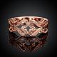 Real Rose Gold Plated Brass Heart Finger Ring for Women RJEW-BB06497-7RG-2