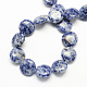 Brins de perles de jaspe de tache bleue naturelle X-G-S110-13-2