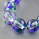 Two Tone Spray Painted Transparent Glass Bead Strands DGLA-R027-6mm-01-1
