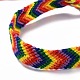 Braccialetto orgoglio arcobaleno BJEW-F419-04-2