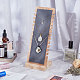 Detachable Wood Necklace Slant Back Display Stands with Velvet NDIS-WH0006-15-5