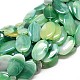 Natural Green Onyx Agate Oval Bead Strands G-P071-99-1