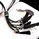 Vintage Statement Necklaces Rope Chain Feather Tassel Pendant Sweater Necklaces NJEW-BB00433-3
