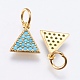Brass Micro Pave Cubic Zirconia Charms X-RB-I077-24G-RS-2