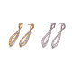 Brass Micro Pave Cubic Zirconia Dangle Stud Earrings EJEW-F224-05-1