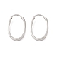 Латунные овальные серьги-кольца на петлях для мужчин и женщин KK-A172-35S-3