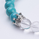 Natural Howlite & Quartz Crystal Stretch Bracelets BJEW-JB03510-04-2