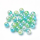Rainbow Acrylic Imitation Pearl Beads OACR-R065-6mm-03-1