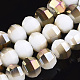 Half Plated Opaque Solid Color Glass Beads Strands EGLA-S174-15D-1