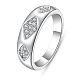 女の子のためのシルバーカラーメッキ真鍮キュービックジルコニア結婚指輪  菱形  サイズ8  18mm RJEW-BB00774-8-1