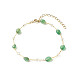 Ensemble de bracelets de cheville en perles d'agate verte naturelle pour fille femme AJEW-AN00450-04-3