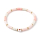 Ensembles de bracelets extensibles de perles heishi en argile polymère pour la saint valentin BJEW-JB06298-03-8