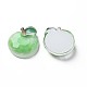 透明エポキシ樹脂カボション  多面カット  りんご  薄緑  21x20.5x7mm CRES-S365-06-3