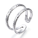 304 anillo de puño abierto de doble línea de acero inoxidable RJEW-N040-20-1