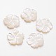 Flower Natural White Shell Mother of Pearl Shell Cabochons SSHEL-I013-27-1