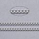 真鍮ツイストチェーン  カーブチェーン  溶接されていない  スプールで  鉛フリー＆カドミウムフリー  銀色のメッキ  2x1.5x1mm  約32.8フィート（10m）/ロール X-CHC010Y-S-1