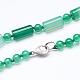 Natürliche grüne Achat Perlenketten NJEW-G912-03-2