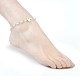 Bracelet de cheville avec breloque de perles en verre AJEW-AN00235-5