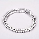 Electroplate Non-magnetic Synthetic Hematite Beads Strands G-J170A-4x4mm-01-2