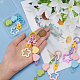 Wadorn 4 pièces 4 couleurs en plastique coloré mat pendentif coeur porte-clés avec des chaînes de fleurs accessoires mobiles décoration HJEW-WR0001-07-3