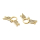 Brass Micro Pave Clear Cubic Zirconia Connector Charms KK-E068-VB069-3