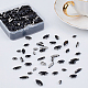 OLYCRAFT 100pcs Sew On Rhinestones Horse Eye Sewing Black Glass with Platinum Plated Prongs Cup Mixed Size Flatback Claw Rhinestones for Jewelry RGLA-OC0001-37-6