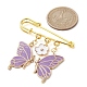 Emaille-Broschen aus Legierung mit Schmetterlings- und Blumenanhänger für Damen JEWB-BR00144-01-3