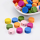 Mixed Color Flat Round Natural Wood Beads X-TB236Y-1