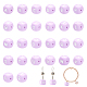 Chgcraft 26 pièces 26 lettres perles de silicone perles de silicone violet cube perles de silicone bricolage perles de silicone en vrac pour la fabrication de bijoux de collier de boucle d'oreille SIL-CA0001-36-1