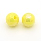AB Color Plated Acrylic Half Drilled Round Beads PACR-F001-02-1
