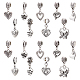 CHGCRAFT 54Pcs 9Styles Love Heart Pendants Tibetan Style Alloy European Dangle Charms Jewelry Making Charms for Necklace Bracelet Jewelry Making and Crafting FIND-CA0005-59-1