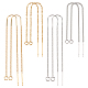 Benecreat 8 pz 4 stili veri raccordi per orecchini in ottone placcato oro 18k e platino KK-BC0011-84-1