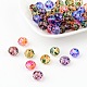 Faceted Spray Painted Glass Beads X-DGLA-R032-10mm-M-1
