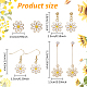 Anattasoul 4 Paar 4 Stile Blumen-Legierungs-Email-Ohrhänger für Damen EJEW-AN0004-52-2