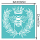 OLYCRAFT 2Pcs 8.6x8.6 Inch Bee Self-Adhesive Silk Screen Printing Stencil Crown Silk Screen Stencil Laurel Leaf Reusable Square Mesh Stencils Transfer for DIY T-Shirt Fabric Painting DIY-WH0527-010-2