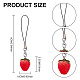 Cute Strawberry Decoration Nylon Phone Charms Strap HJEW-PH01742-2