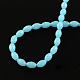 Faceted Rice Imitation Jade Glass Beads Strands GLAA-Q046-02G-2