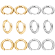 SUNNYCLUE 1 Box 12 Pairs 2 Colors Leverback Earring Hooks Huggie Hoops Real 18K Gold Plated Stainless Steel 14mm Round Lever Back Ear Wires Huggie Hoop Earring Findings for Jewelry Making Supplies EJEW-SC0001-41-1