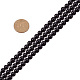Teints chapelets de perles d'agate noire naturelle G-PH0028-8mm-18-3