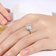 Романтические плоские круглые медные кубического циркония палец кольца RJEW-BB16791-6-7