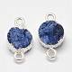 Electroplated Natural & Dyed Druzy Agate Links connectors G-N0168-014A-02-2